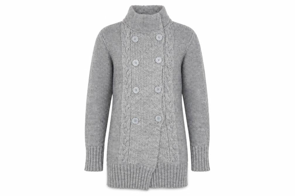St. Bernard for Dunnes Men’s Grey Cable-Knit Button Cardigan Large