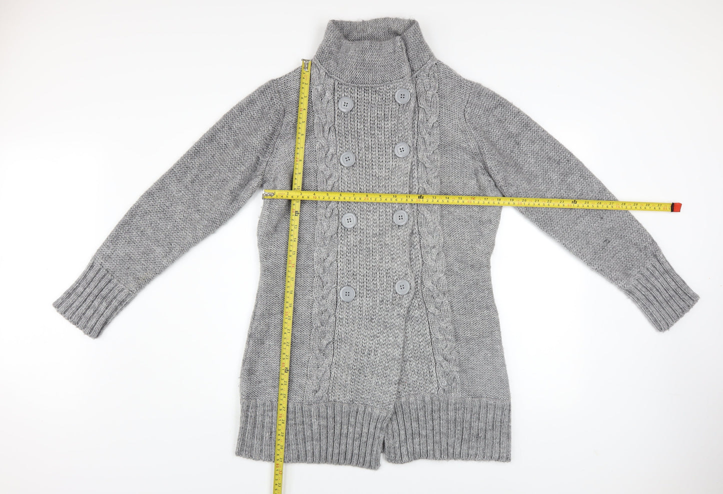 St. Bernard for Dunnes Men’s Grey Cable-Knit Button Cardigan Large