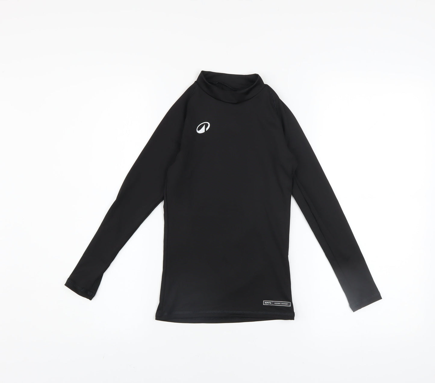 Decathlon Boys Black Long Sleeve Athletic Mock Neck Top 8-9 Years