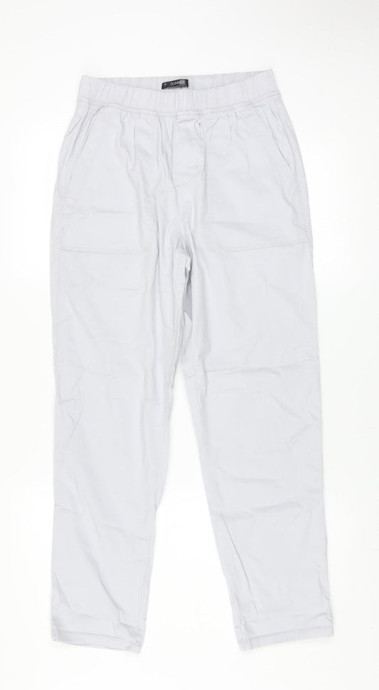 Dunnes Men's Grey Cotton Blend Chino Trousers Size S Elastic Waist