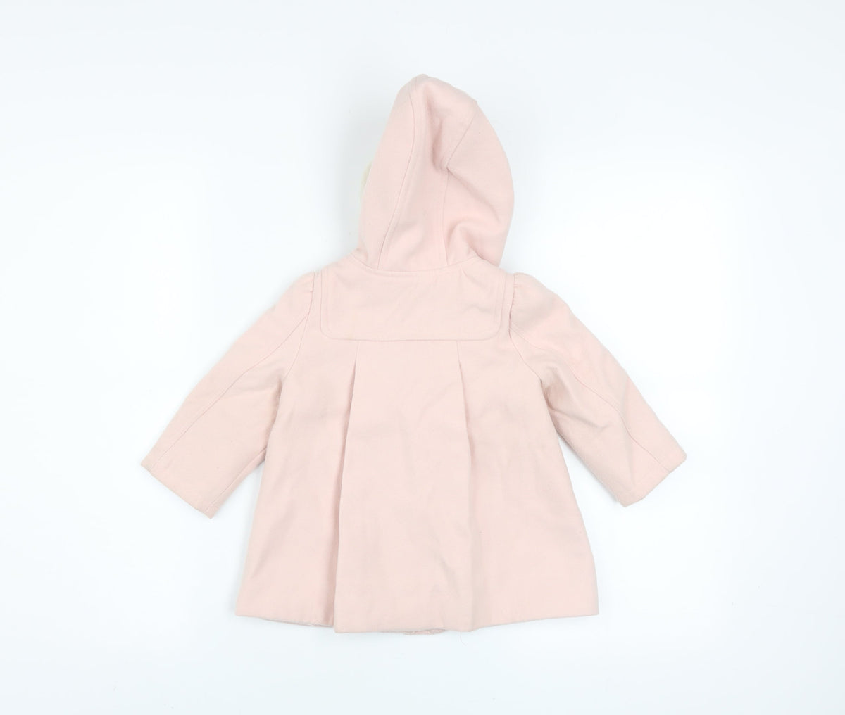 Baby GAP Girls Pink Faux Fur Hood Duffle Coat 18-24 Months Lined Winter