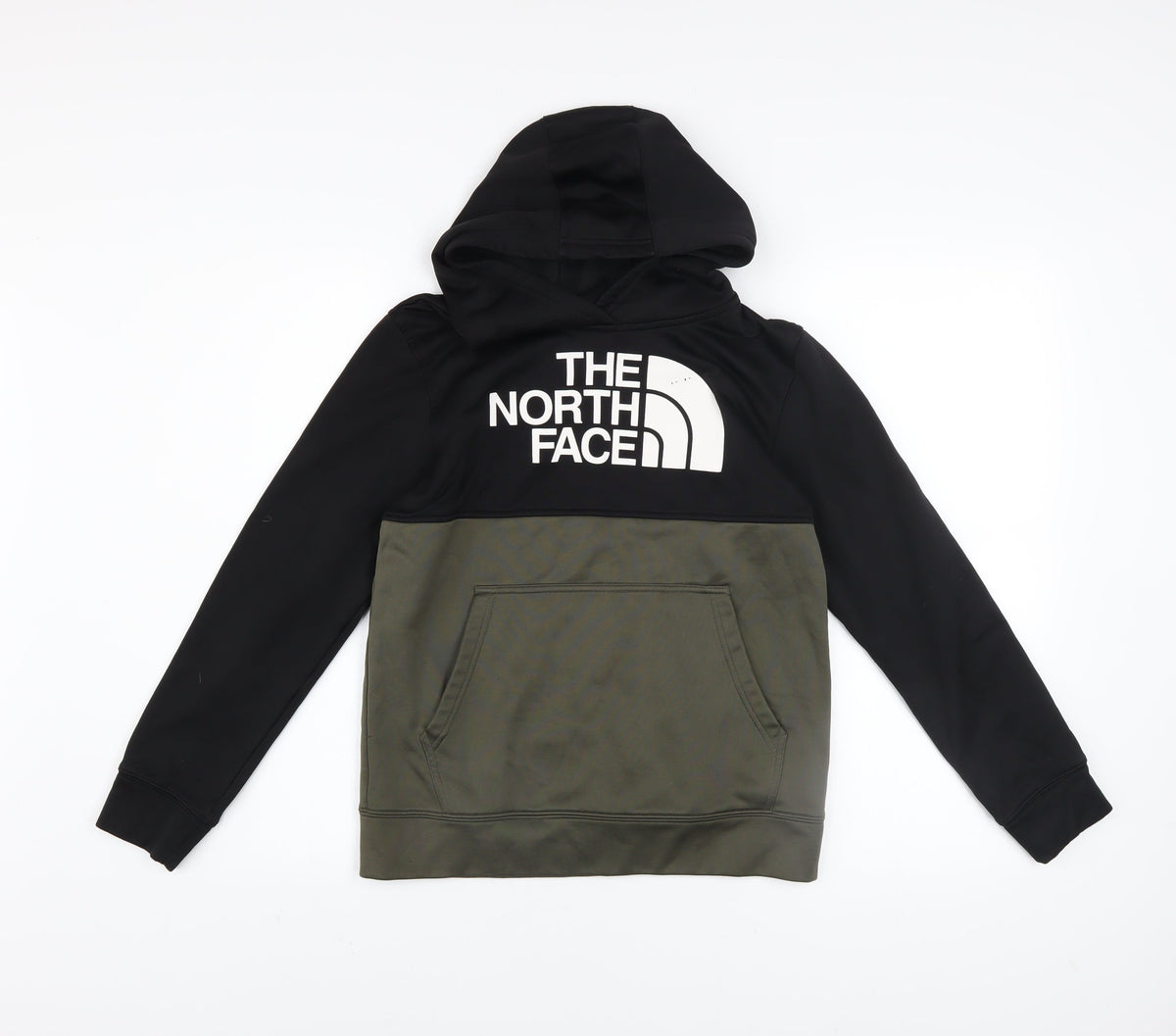 The North Face Boys Black Pullover Hoodie L Fleece Logo Sweatshirt