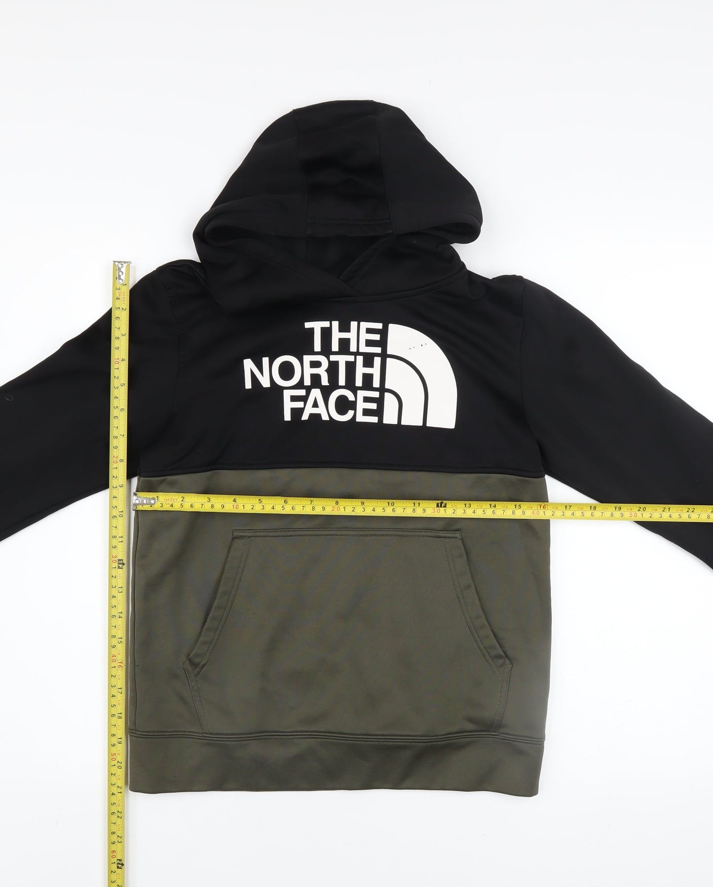 The North Face Boys Black Pullover Hoodie L Fleece Logo Sweatshirt