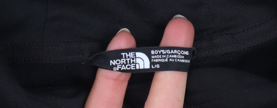 The North Face Boys Black Pullover Hoodie L Fleece Logo Sweatshirt