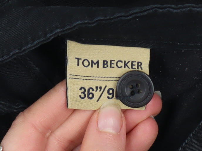 Tom Becker Men's Black Cotton Chino Trousers Size 36 Regular