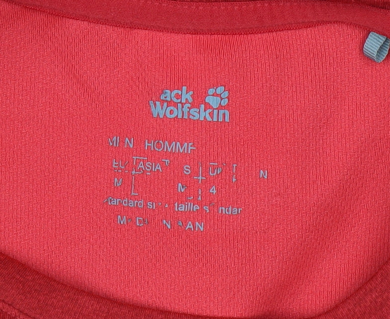 Jack Wolfskin Men's Red Crew Neck Long Sleeve Sweatshirt M Polyester