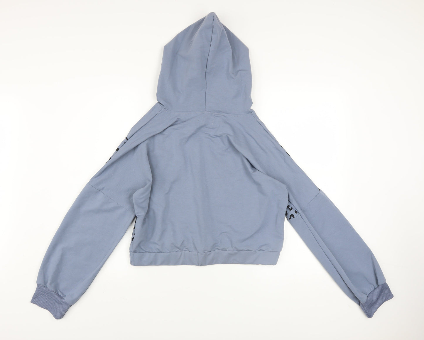 Pink Vanilla Women Blue Animal Print Pullover Hoodie UK L
