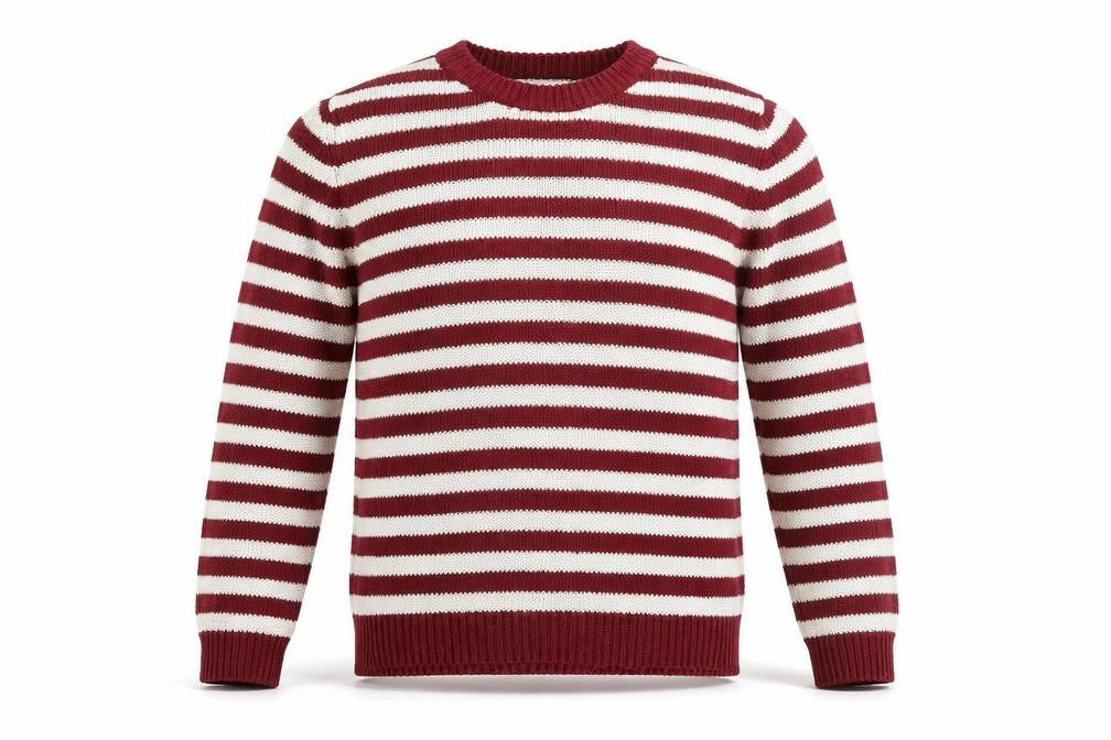 Zara Men Red White Striped Knit Pullover Jumper Size S