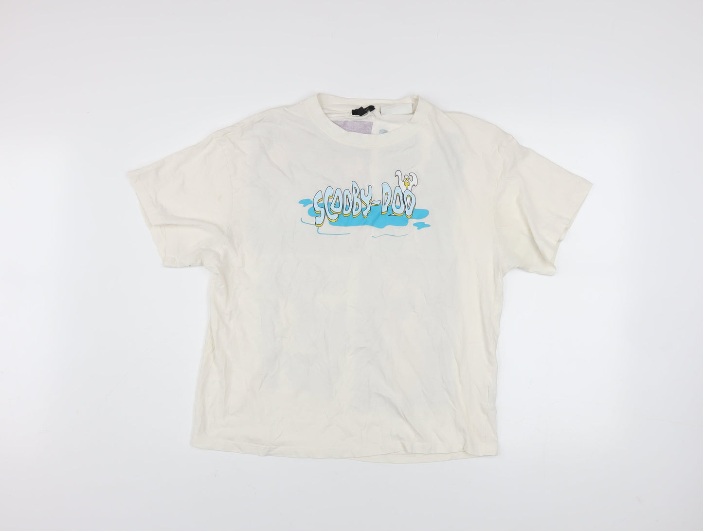 Mavi Men's White Scooby-Doo Graphic Print Cotton T-Shirt One Size