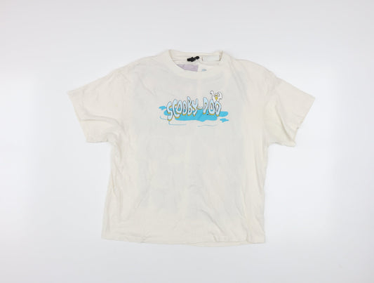 Mavi Men's White Scooby-Doo Graphic Print Cotton T-Shirt One Size