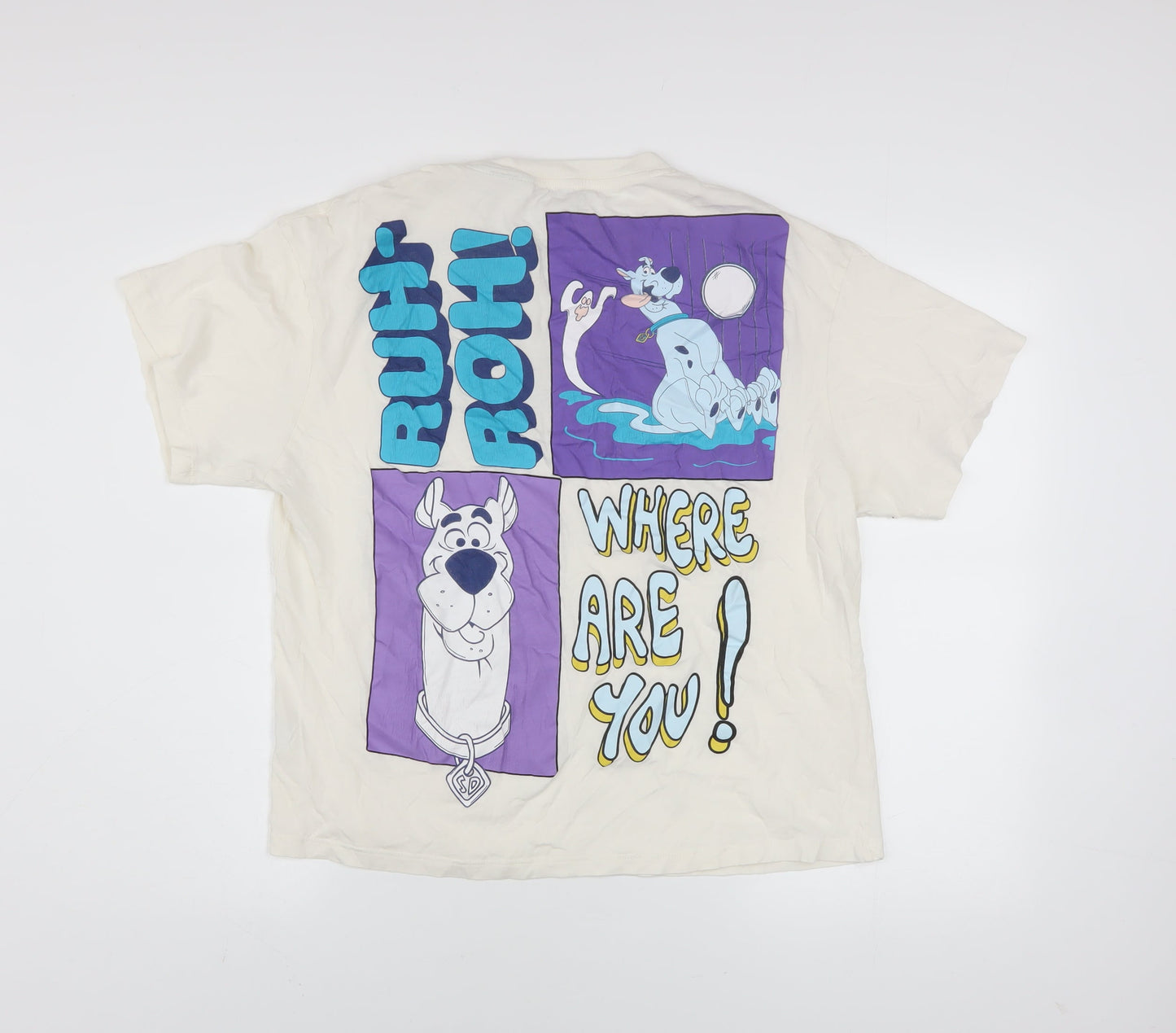 Mavi Men's White Scooby-Doo Graphic Print Cotton T-Shirt One Size