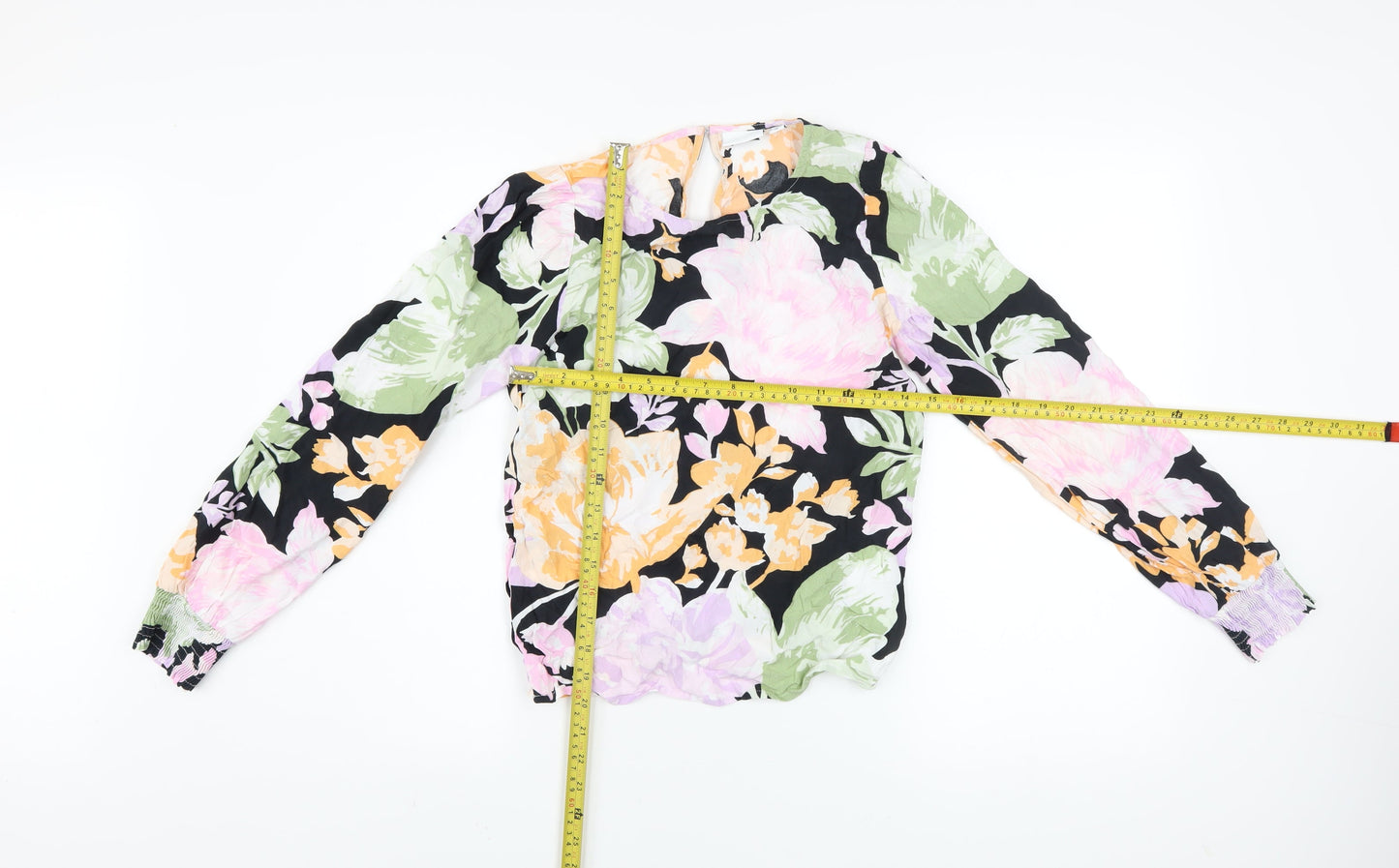 Vila Womens Multicoloured Floral Long Sleeve Viscose Tunic Blouse Size 8