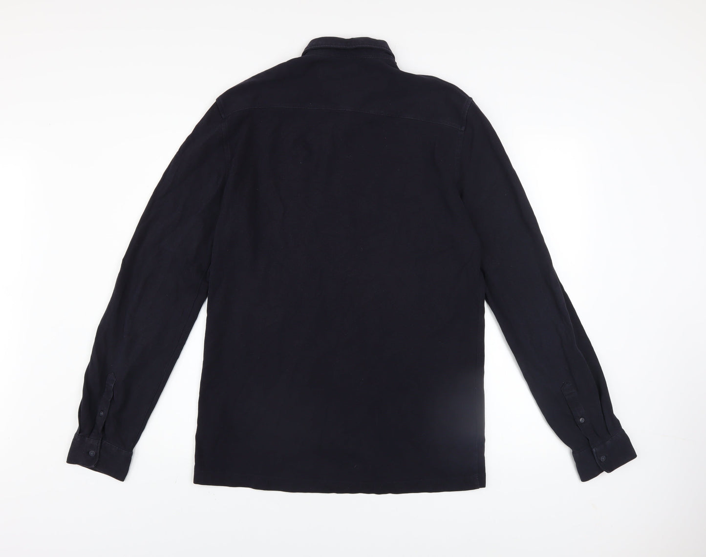 French Connection Men's Black Cotton Long Sleeve Button-Up Shirt M