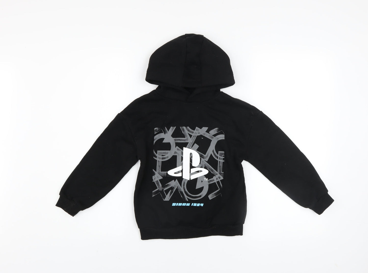 PlayStation Boys Black Pullover Hoodie 6-7 Years Cotton Fleece Graphic