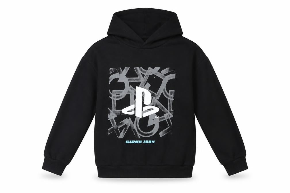 PlayStation Boys Black Pullover Hoodie 6-7 Years Cotton Fleece Graphic