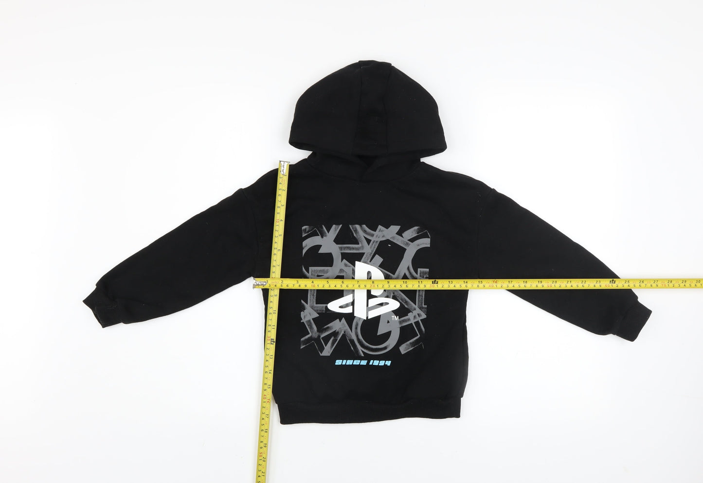 PlayStation Boys Black Pullover Hoodie 6-7 Years Cotton Fleece Graphic