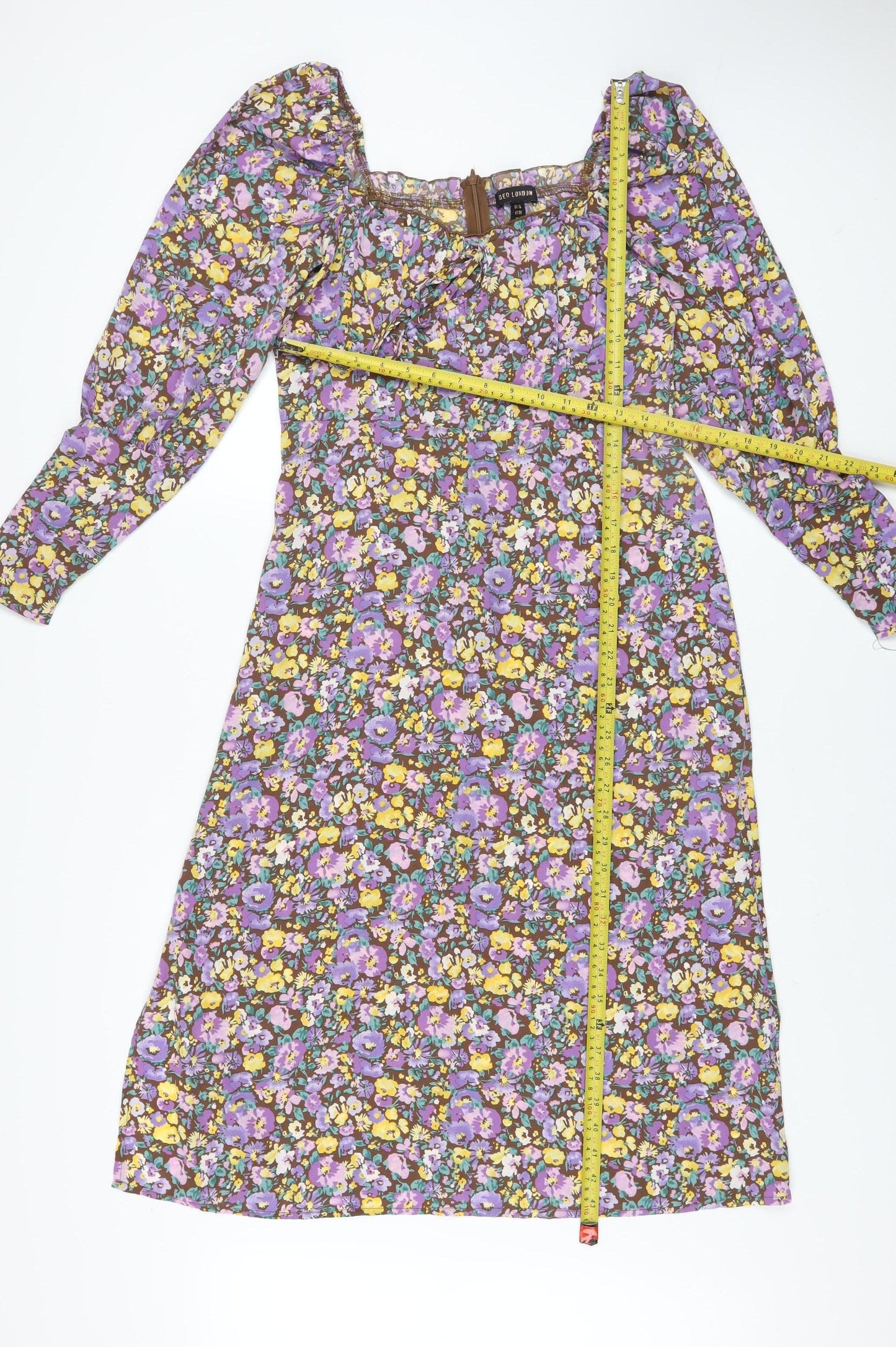 QED London Women’s Multicoloured Floral A-Line Dress Size 10