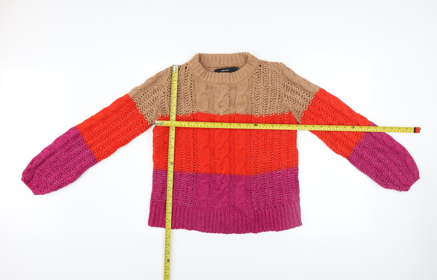 Vero Moda Women’s Multicoloured Chunky-Knit Pullover Jumper XS