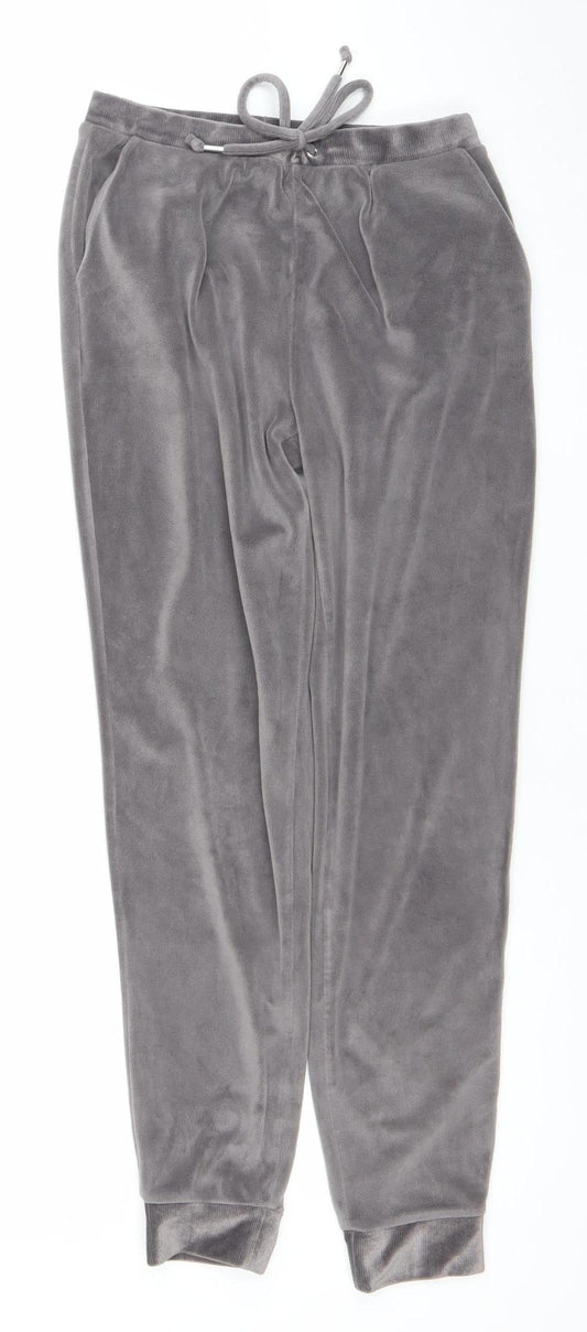 George Women’s Grey Velour Jogger Trousers Size 4-6