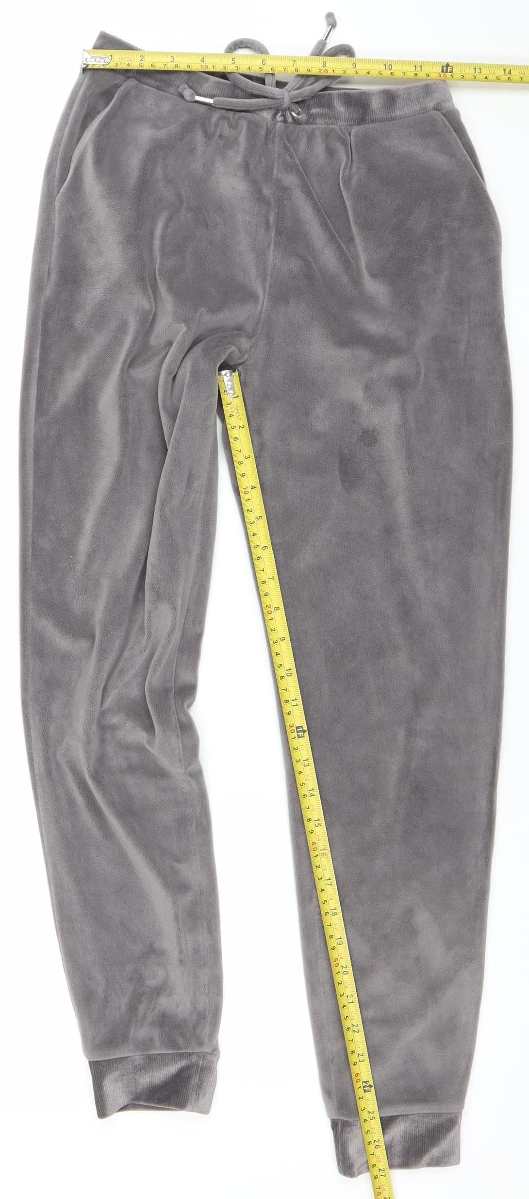 George Women’s Grey Velour Jogger Trousers Size 4-6