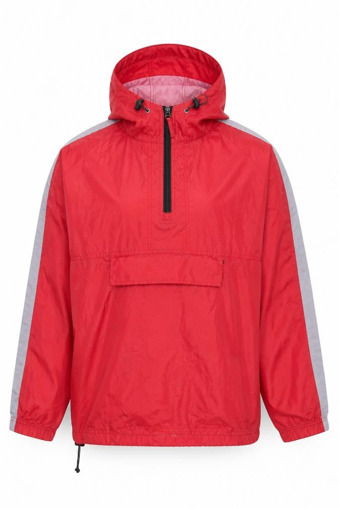 Disciple Outerwear Men's Red Anorak Jacket L Hooded Lightweight