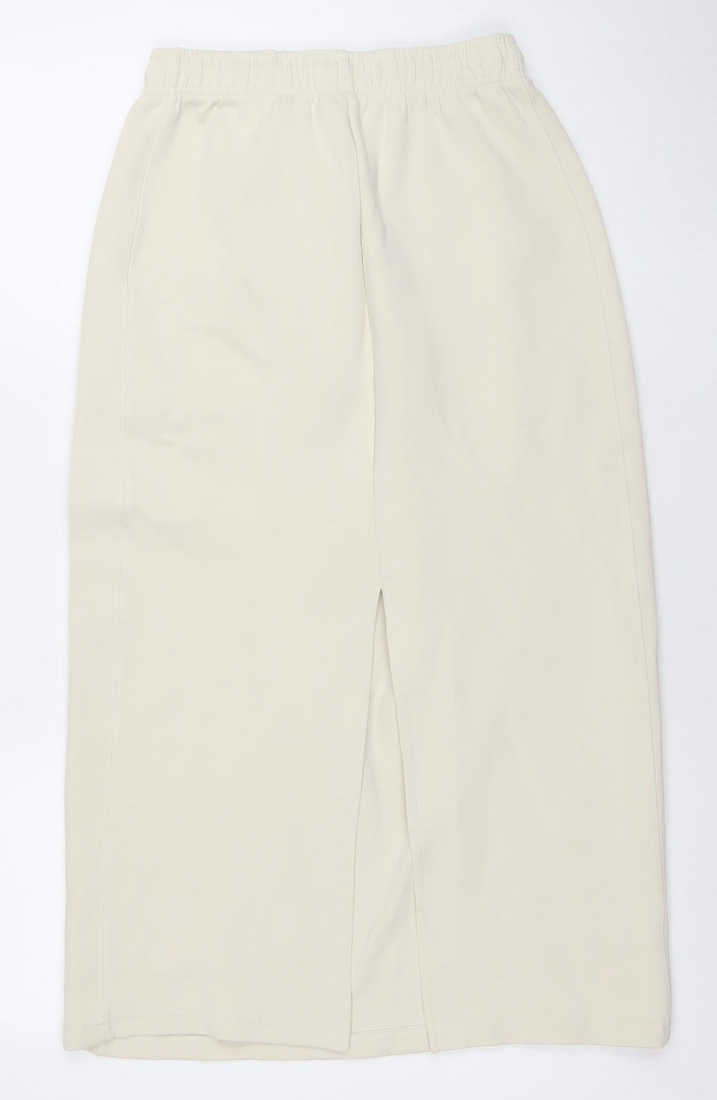 Zara Women Beige Cotton Blend Knee Length Pencil Skirt S