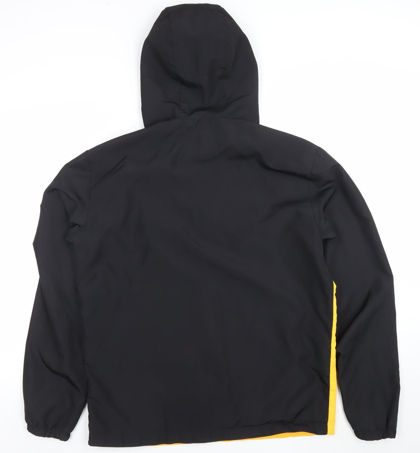 Jack & Jones Men's Black Yellow Core Hooded Windbreaker Jacket L