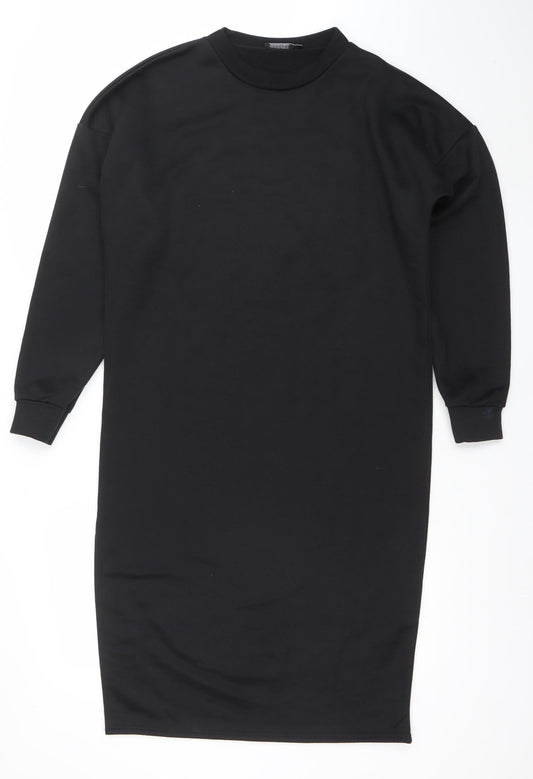 Boohoo Women Black Size 8 Long Sleeve Bodycon Midi Dress