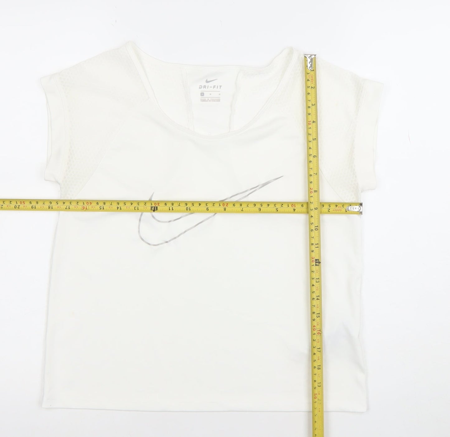 Nike Women’s White Dri-FIT Crew Neck Athletic T-Shirt Size M