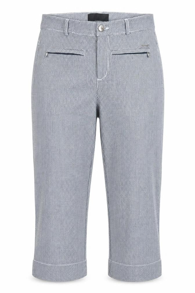 C.RO Womens Blue Check Cropped Slim Trousers Size 10