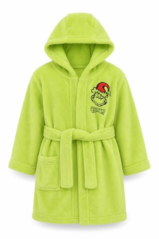 George Green Grinch Hooded Fleece Baby Robe 12-18 Months Winter Nightwear
