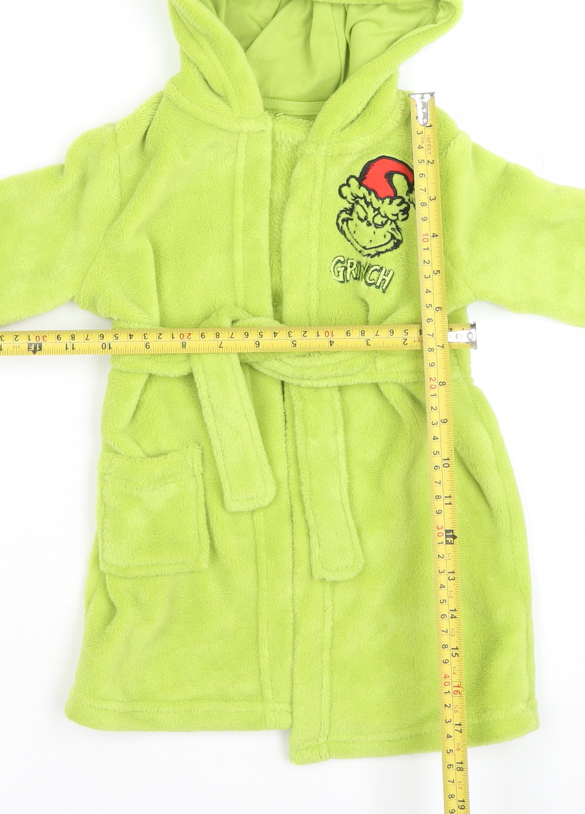 George Green Grinch Hooded Fleece Baby Robe 12-18 Months Winter Nightwear