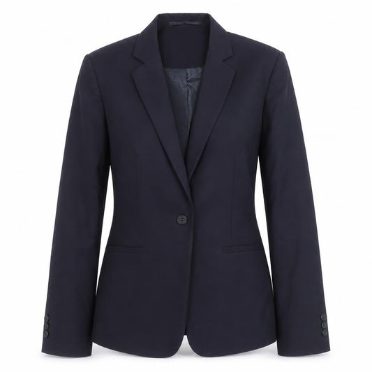 Brook Taverner Women's Black 12 Regular One-Button Blazer Jacket
