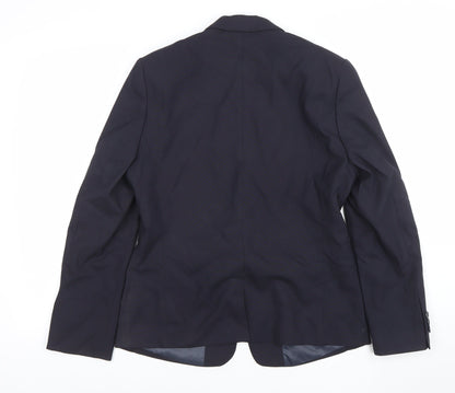 Brook Taverner Women's Black 12 Regular One-Button Blazer Jacket
