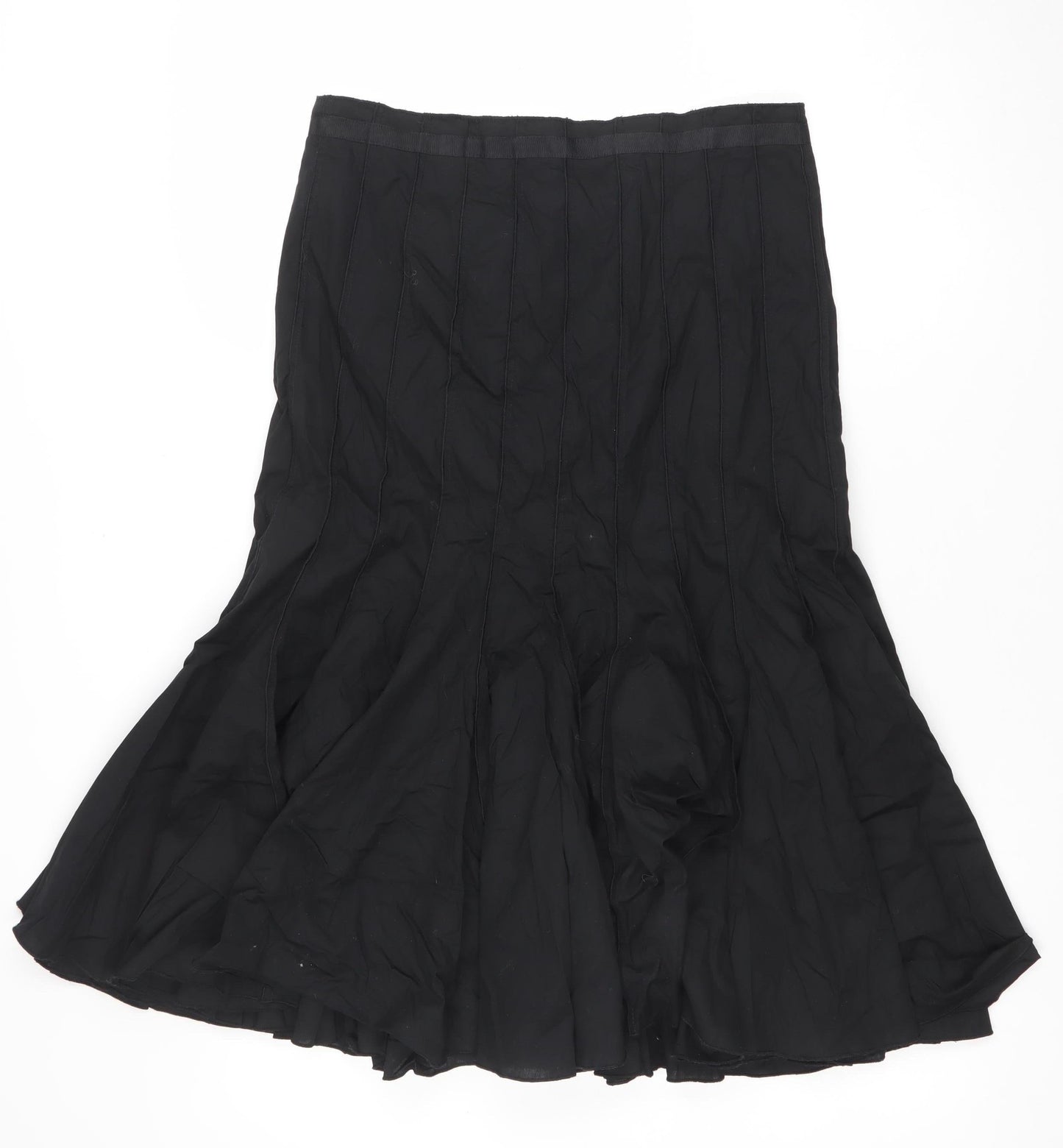 Apanage Women Black Size 12 Midi A-Line Chiffon Skirt