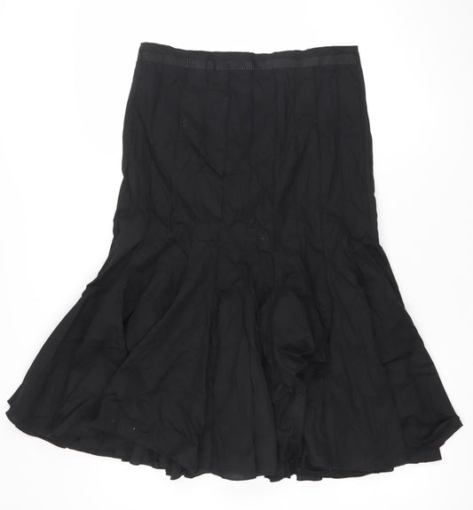 Apanage Women Black Size 12 Midi A-Line Chiffon Skirt