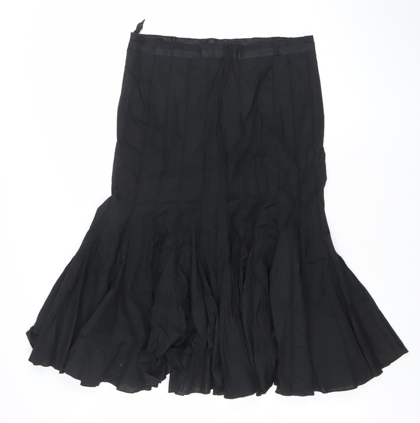Apanage Women Black Size 12 Midi A-Line Chiffon Skirt