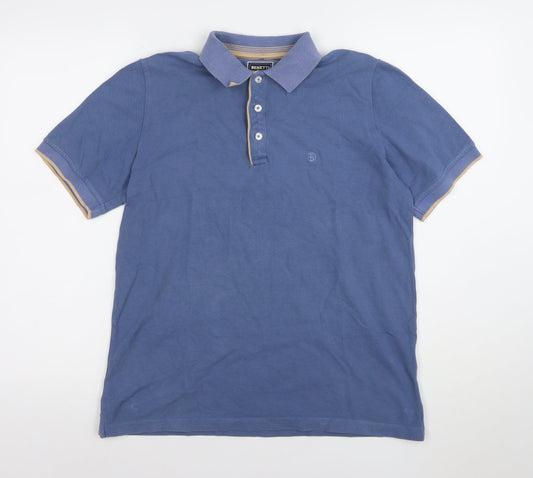 Benetti Men's Blue Cotton Polo Shirt Size M Regular Fit