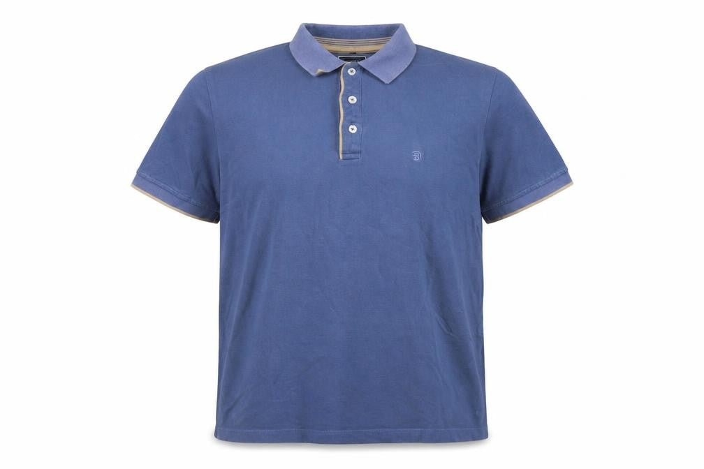 Benetti Men's Blue Cotton Polo Shirt Size M Regular Fit