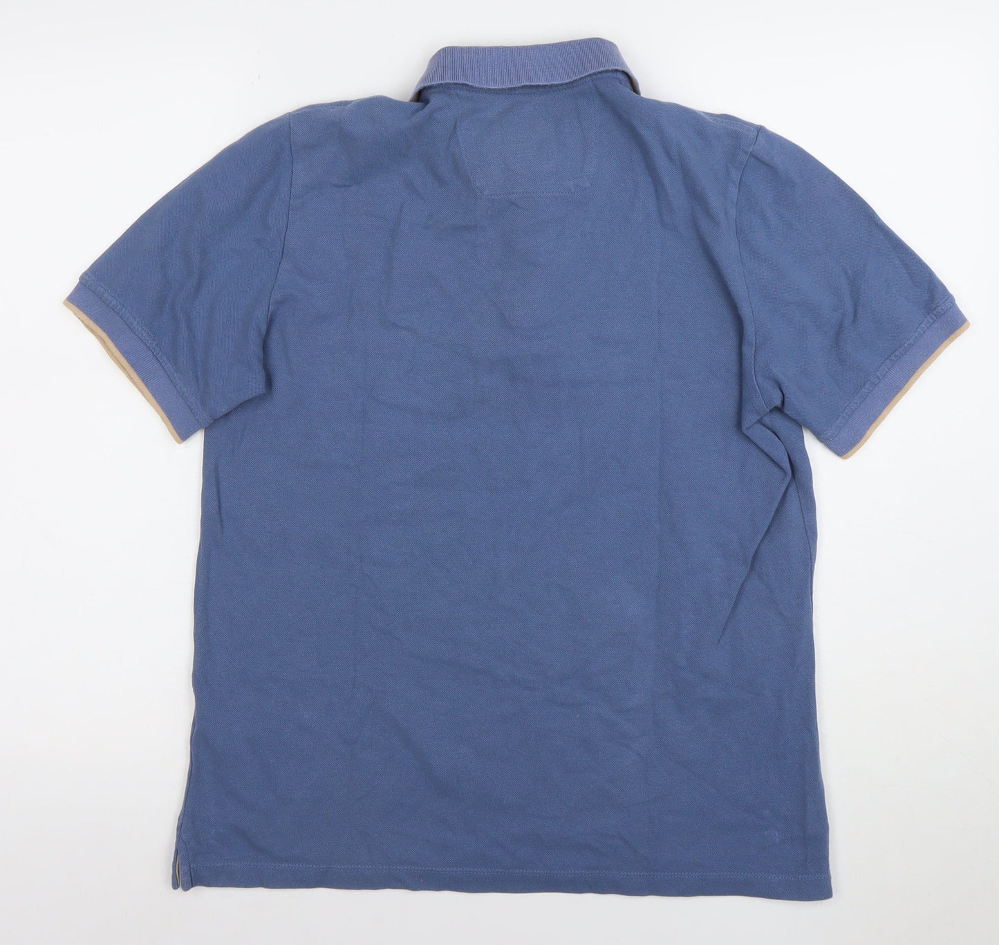 Benetti Men's Blue Cotton Polo Shirt Size M Regular Fit