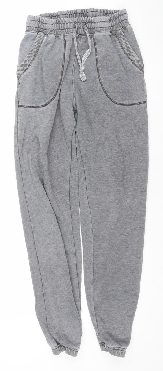New Look Women Grey Size 6 Jogger Sweatpants with Drawstring Waist