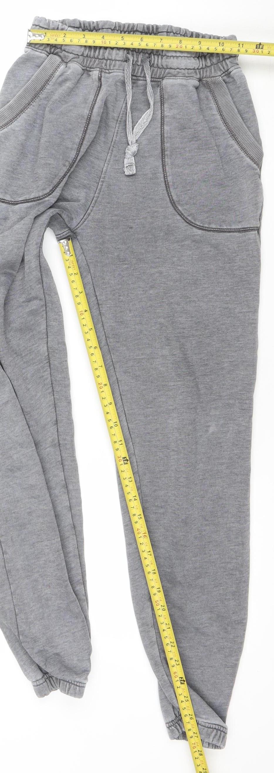 New Look Women Grey Size 6 Jogger Sweatpants with Drawstring Waist