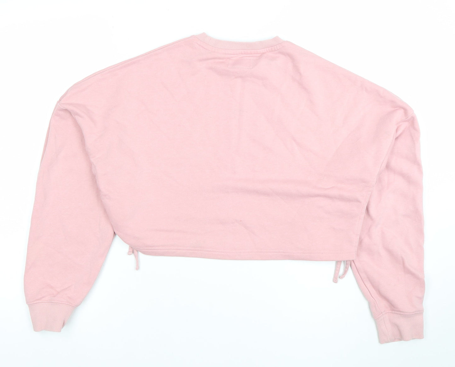 Pink Soda Sport Womens Pink Cropped Sweatshirt UK 8 XS Logo Crew Neck