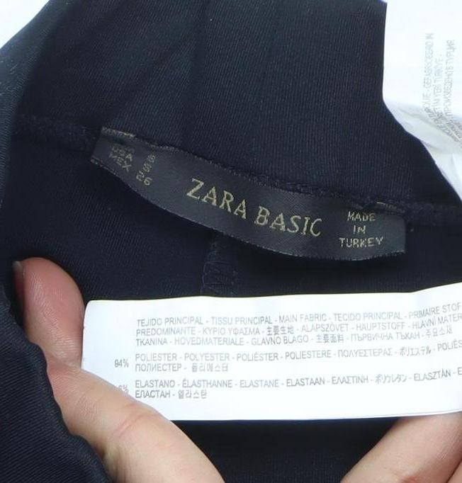 Zara Basic Women Black Size 6 Jegging Style Skinny Zip Trousers