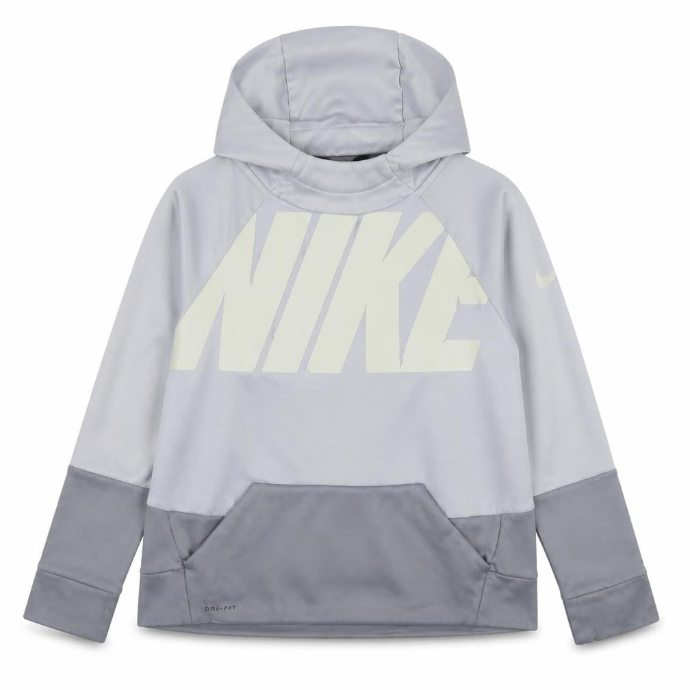 Nike Boys Grey Dri-Fit Pullover Hoodie 10-12 Years Regular Fit