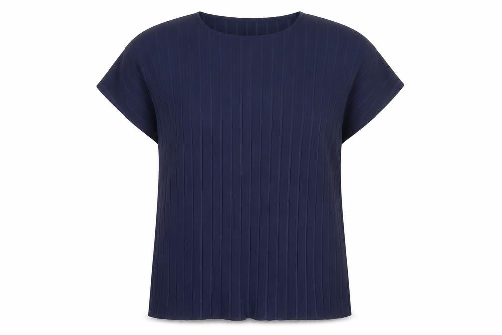 Gallery Womens Blue Short Sleeve Polyester Blouse Size 16