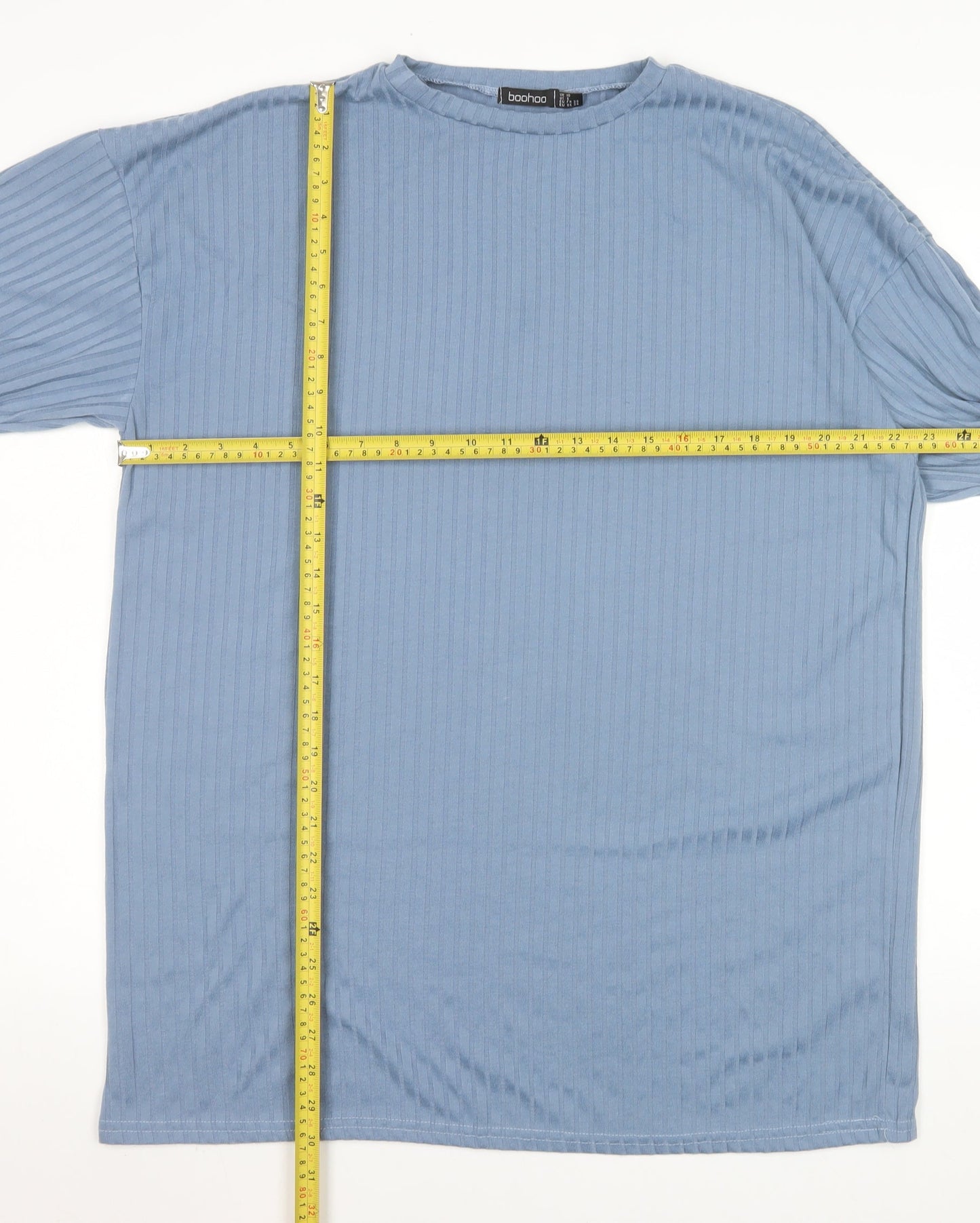 Boohoo Women Blue Long Sleeve T-Shirt Dress Size 10
