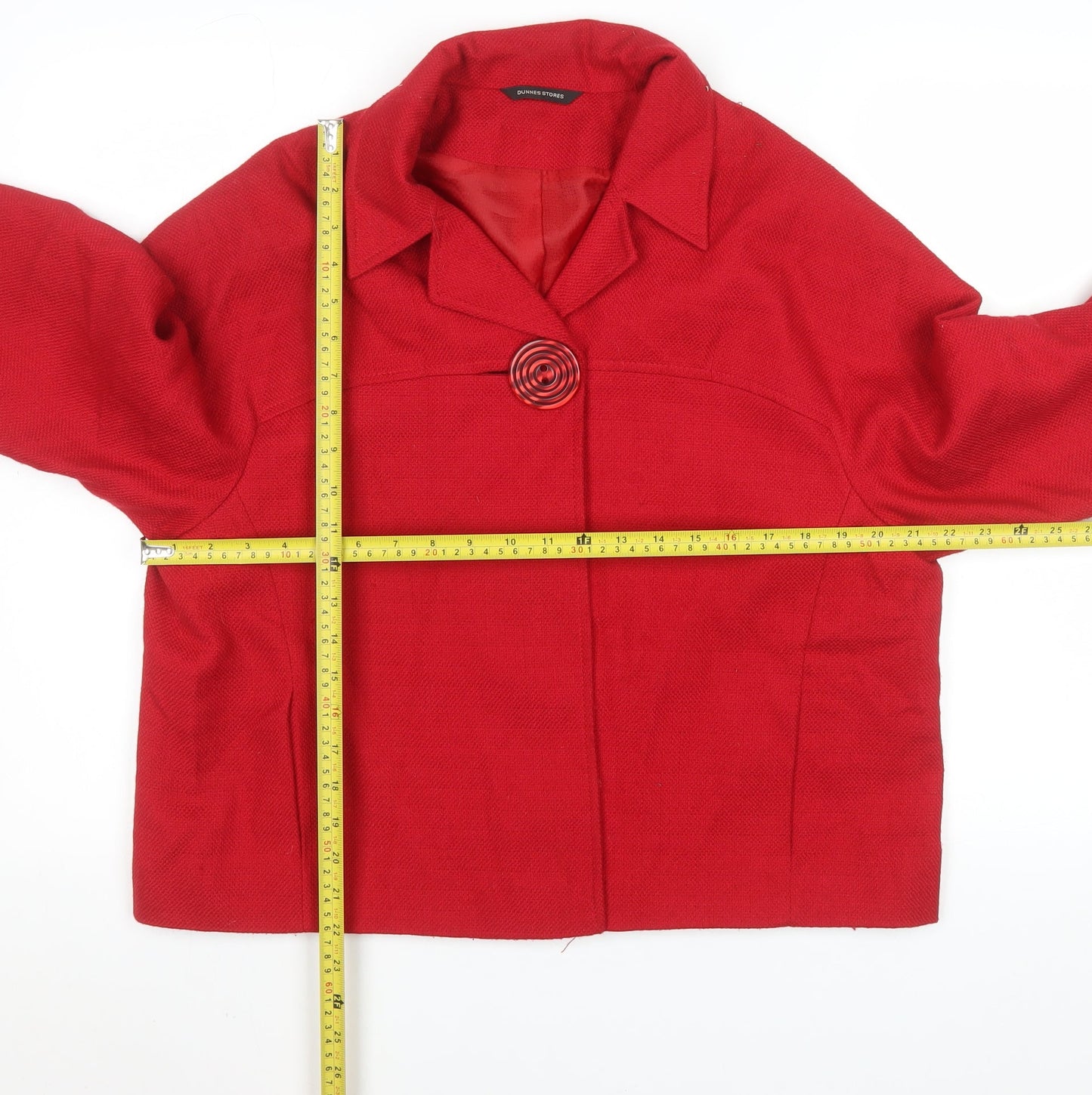 St. Bernard Red Women's Blazer Coat Size 16 Classic Buttoned