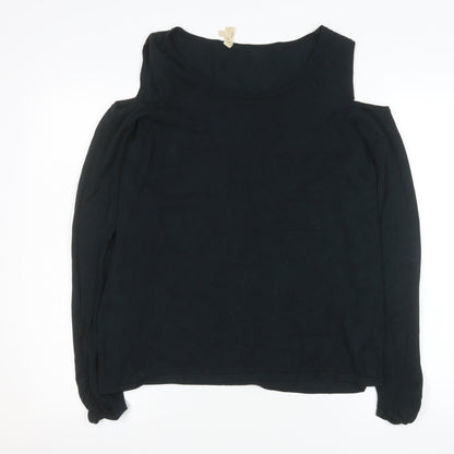 Phase Eight Womens Black Cold Shoulder Long Sleeve Blouse UK 18