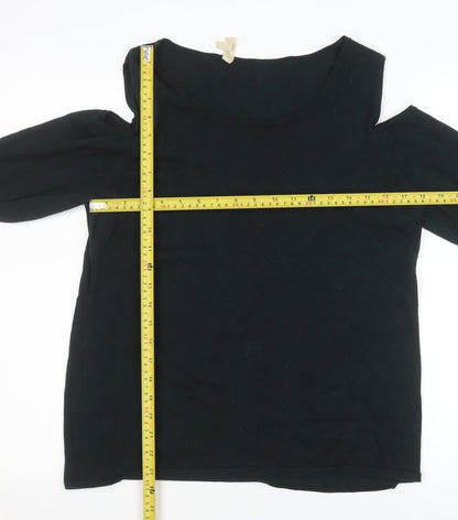 Phase Eight Womens Black Cold Shoulder Long Sleeve Blouse UK 18
